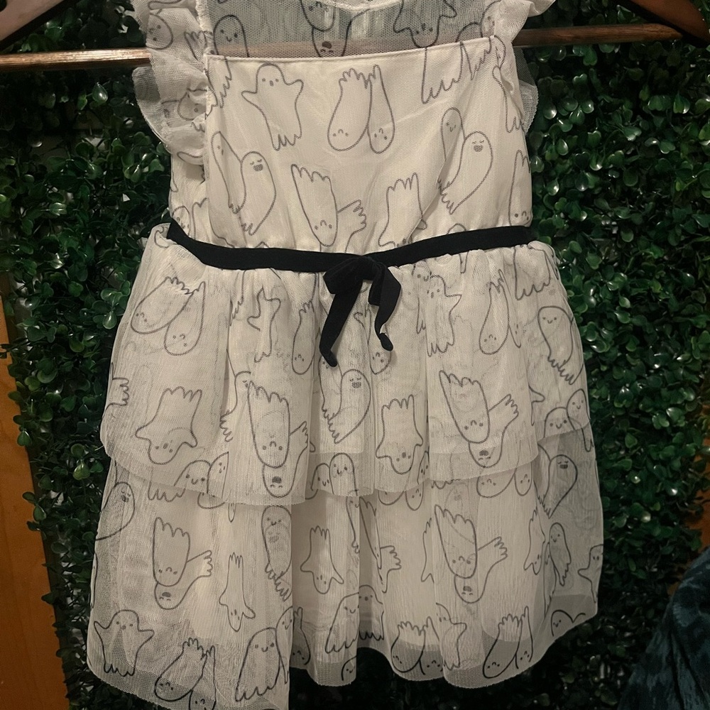 Cat & Jack White Ghost Print Kids Dress